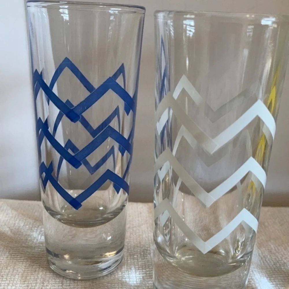 Crisa signed chevron striped shot glasses